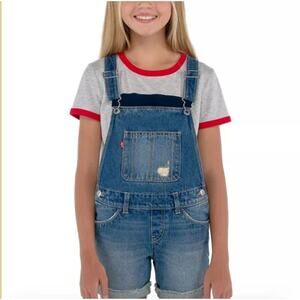 NWT Levi's Girls Shortalls Blue Denim Overall Size 14 Reg